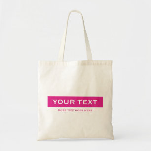 Bolso De Tela Personalizable Color rosa y plantilla de texto nat