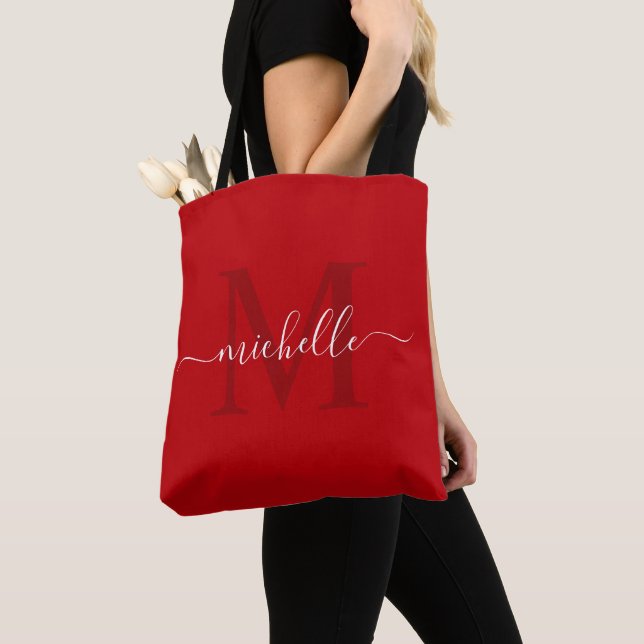 Bolso De Tela Personalizable Crimson oscuro Borgoña Rojo (Detalle)