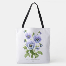 Bolso De Tela Personalizable de arte botánico Purple Pansies