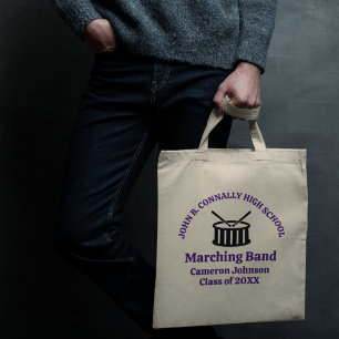 Bolso De Tela Personalizable de banda morada de marcha de secund