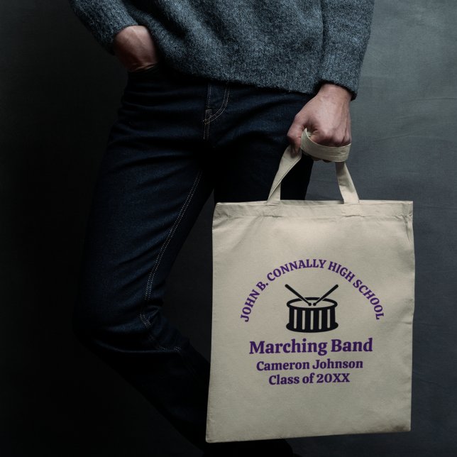 Bolso De Tela Personalizable de banda morada de marcha de secund (Subido por el creador)