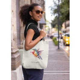 Bolso De Tela Personalizable de colibrí exótico y colorido