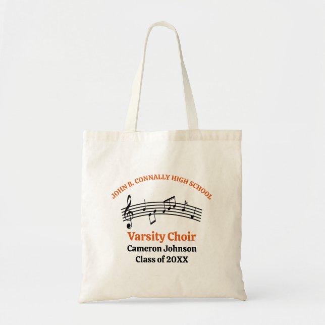 Bolso De Tela Personalizable de coro escolar naranja (Frente)