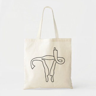 Bolso De Tela Personalizable DE DEDO MEDIO DE UTERUS AÑADIR FRAS