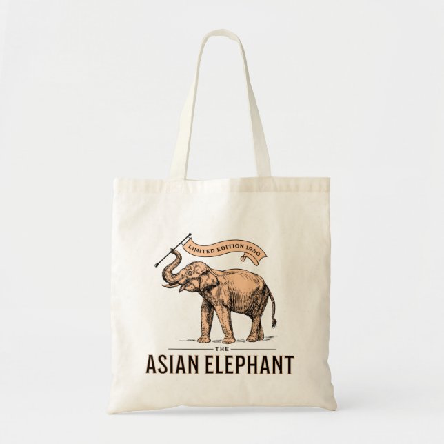 Bolso De Tela Personalizable de diseño cútomo diy El elefante as (Frente)
