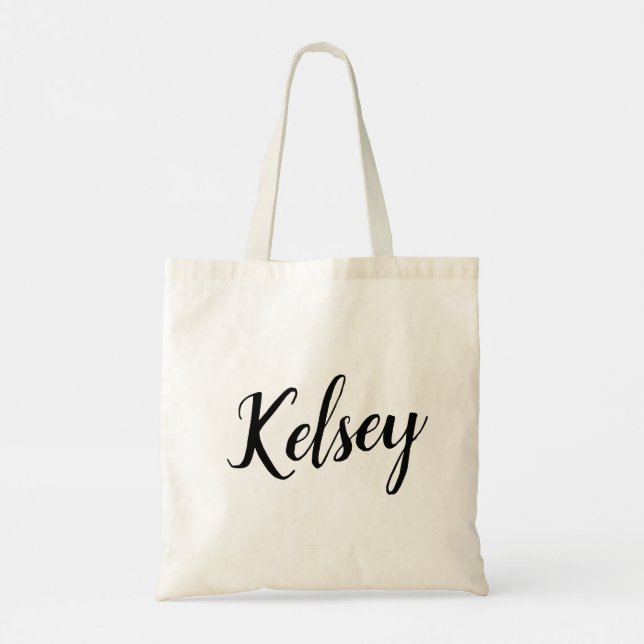 Bolso De Tela Personalizable de diseño de escritura Kelsey Tote  (Reverso)