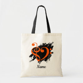 Bolso De Tela Personalizable de Naranja del corazón del Treble y