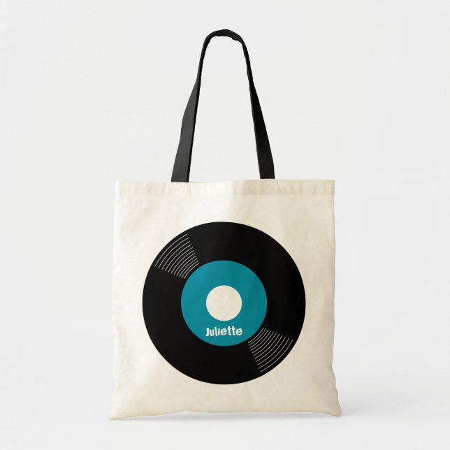 Bolso De Tela PERSONALIZABLE de registro del tote 45s (trullo) (Frente)