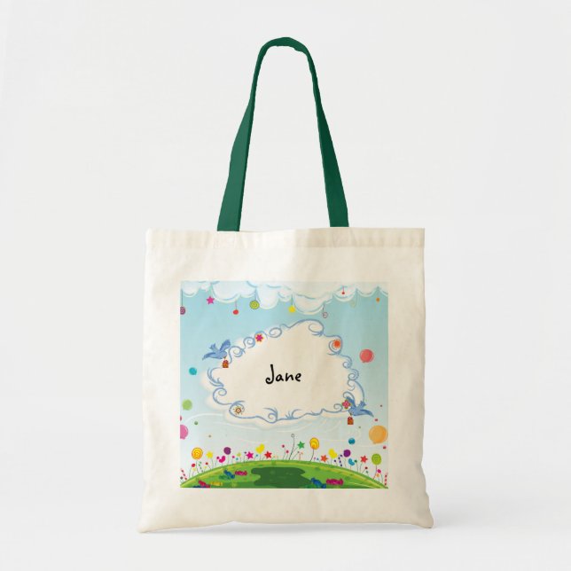 Bolso De Tela Personalizable del día de primavera (Frente)