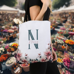 Bolso De Tela Personalizable Floral Delicado