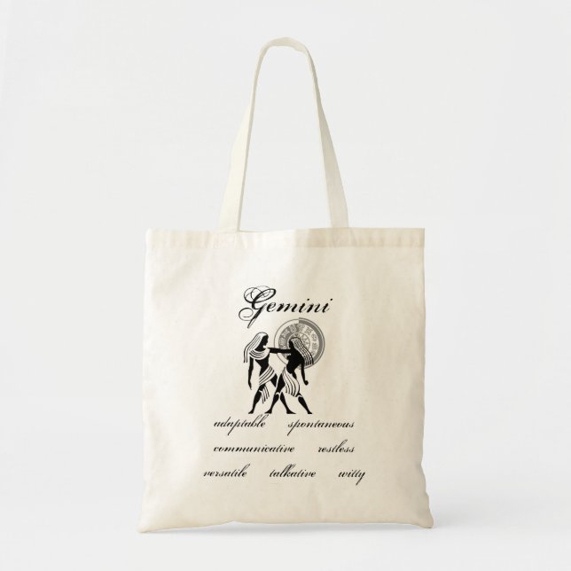 Bolso De Tela Personalizable Gemini traza el zodiaco al estilo g (Frente)