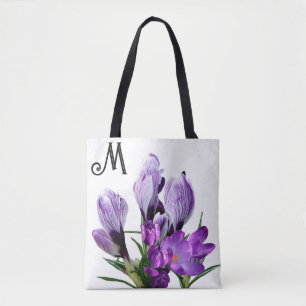 Bolso De Tela Personalizable M monograma bonito faja púrpura