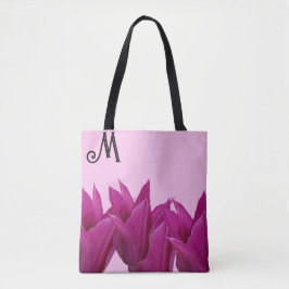 Bolso De Tela Personalizable M monograma bonito rosa floral eleg
