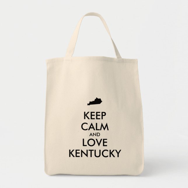 Bolso De Tela Personalizable MANTENER CALMA Y AMAR A KENTUCKY