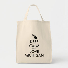 Bolso De Tela Personalizable MANTENER CALMA Y AMAR A MICHIGAN