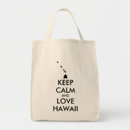 Bolso De Tela Personalizable MANTENER LA CALMA Y AMAR A HAWAII