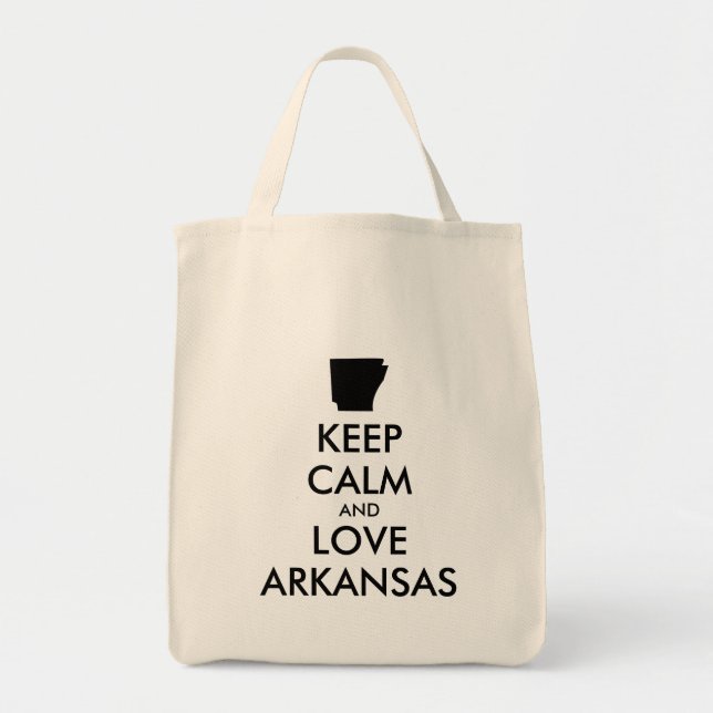 Bolso De Tela Personalizable MANTENGA CALMA Y AME A ARKANSAS