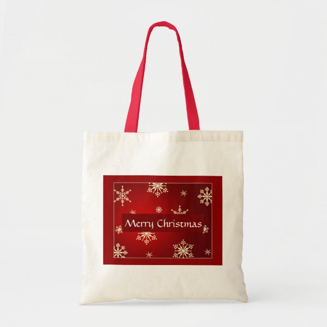 Bolso De Tela Personalizable Merry Chrismas (Frente)