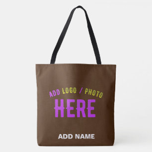 BOLSO DE TELA PERSONALIZABLE MODERNO ELEGANTE BROWN VERIFICADO M