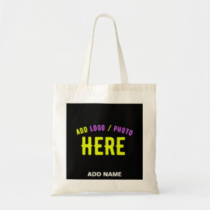 BOLSO DE TELA PERSONALIZABLE MODERNO ESTILO NEGRO VERIFICADO MAR