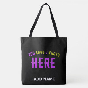 BOLSO DE TELA PERSONALIZABLE MODERNO ESTILO NEGRO VERIFICADO MAR