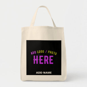 BOLSO DE TELA PERSONALIZABLE MODERNO ESTILO NEGRO VERIFICADO MAR