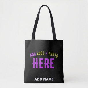 BOLSO DE TELA PERSONALIZABLE MODERNO ESTILO NEGRO VERIFICADO MAR