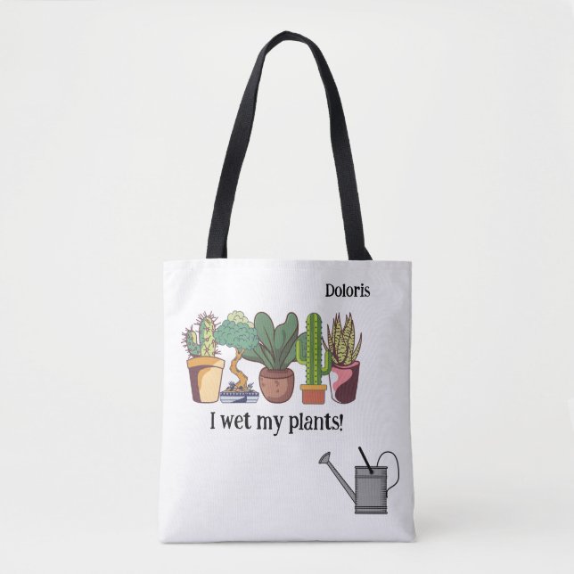 Bolso De Tela personalizable "Mojé mis plantas" (Anverso)