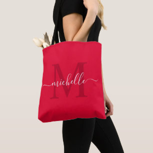 Bolso De Tela Personalizable negrita e intensa Crimson Cherry Re