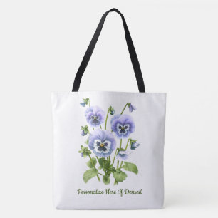 Bolso De Tela Personalizable Púrpura Pansies
