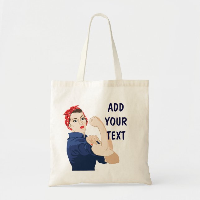 Bolso De Tela Personalizable Rosie Riveter (Frente)