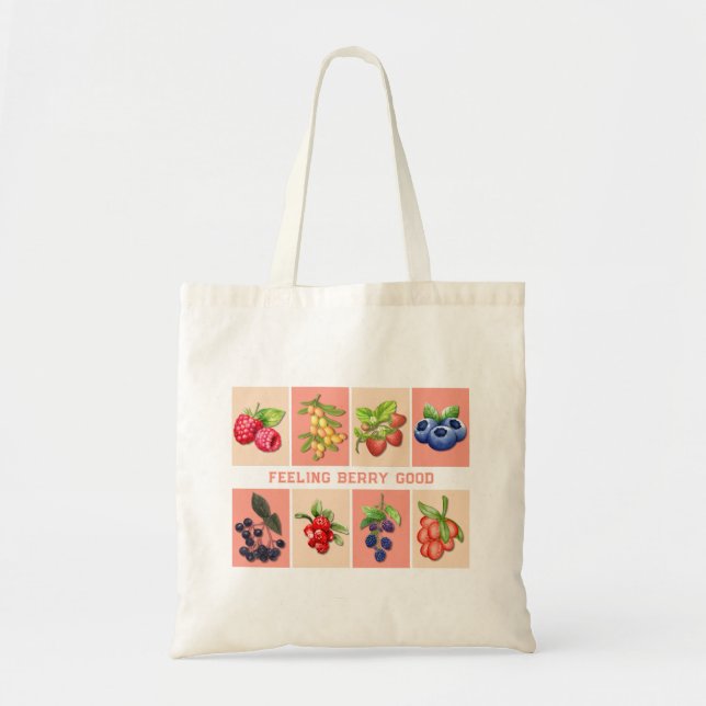Bolso De Tela Personalizable SENTIMIENTO BERRY BUENA fresa Berri (Frente)
