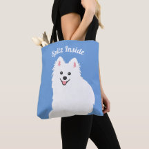 Personalizable - Spitz Inside Dog Tote Bag Blue
