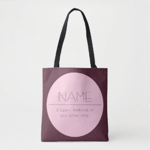 Bolso De Tela Personalizable Texto moderno con borde