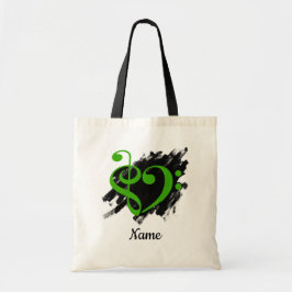 Bolso De Tela Personalizable verde del corazón limpio del agua d