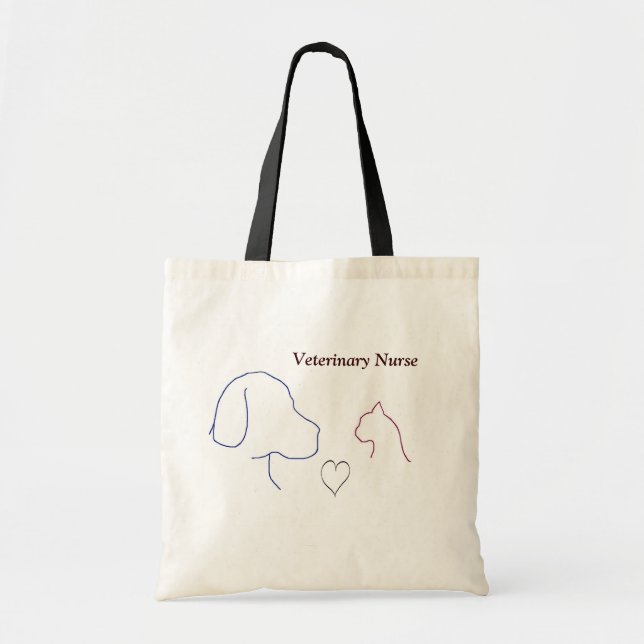 Bolso De Tela Personalizable veterinario de la enfermera (Frente)