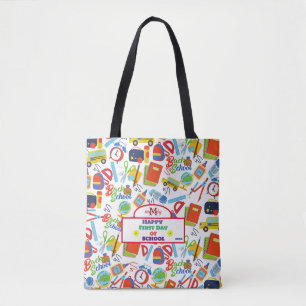 Bolso De Tela Personalizable vibrante de vuelta al patrón escola