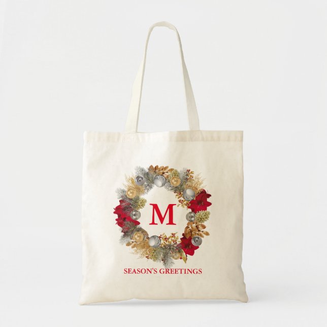 Bolso De Tela Personalizable Wreath MONOGRAM (Frente)