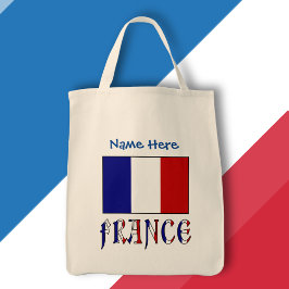 Bolso De Tela Personalización de bandera francesa azul de Franci