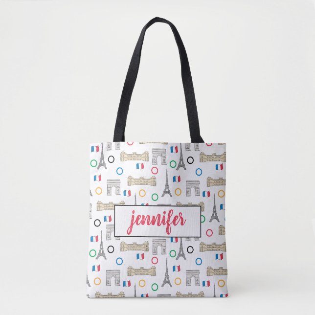 Bolso De Tela Personalización de los Juegos de París 2024 (Anverso)