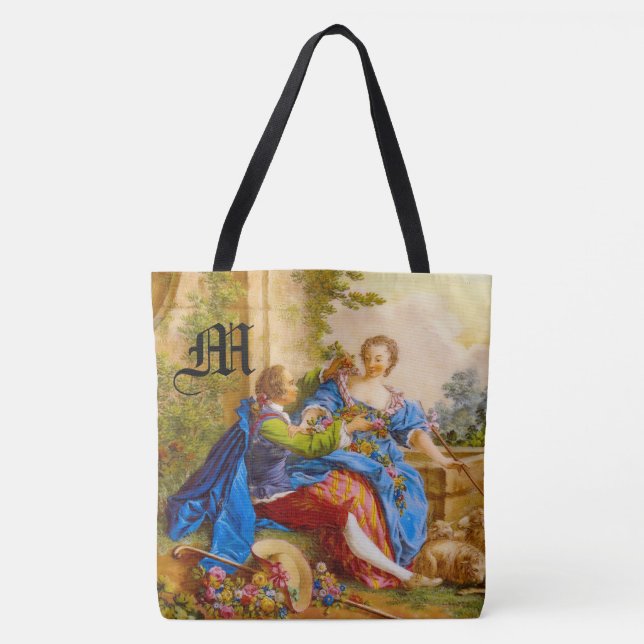 Bolso De Tela Personalización del Monograma de Romance Secreto G (Anverso)