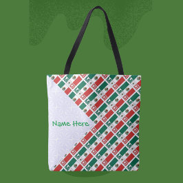 Bolso De Tela Personalización del verde mosaico de la bandera me