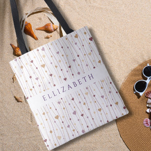 Bolso De Tela Personalización Minimalista del pastoral púrpura c