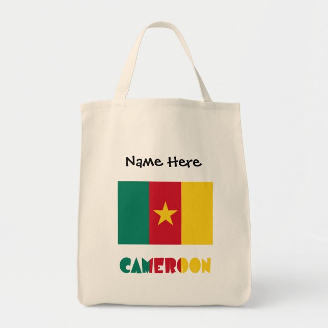 Bolso De Tela Personalización negra de la bandera camerunesa (Frente)