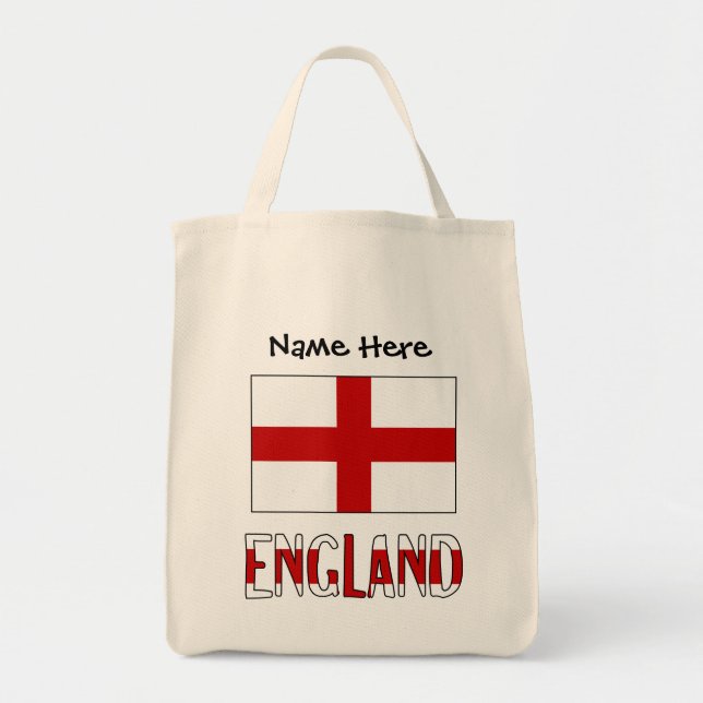 Bolso De Tela Personalización negra de la bandera inglesa de Ing (Frente)