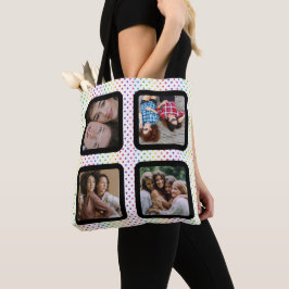 Bolso De Tela Personalización única de collage de fotos 4 foto