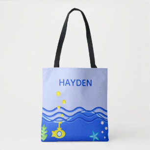 Bolso De Tela Personalizada Bajo La Playa Submarina Del Mar