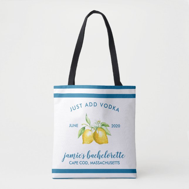Bolso De Tela Personalizada la Bachelorette de Citrus de Limón (Anverso)