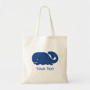 Bolso De Tela Personalizada la ballena perrito azul náutica