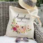 Bolso De Tela Personalizada la dama de honor floral rústica-6<br><div class="desc">Mira más de 100 populares estilos de bolsas de boda de la colección "Boda Tote Bags" de mi tienda.</div>